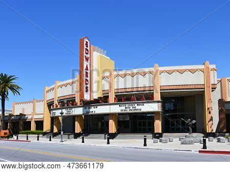Brea, California - 28 Mar 2023: The Edwards Cinemas In Downtow Brea.
