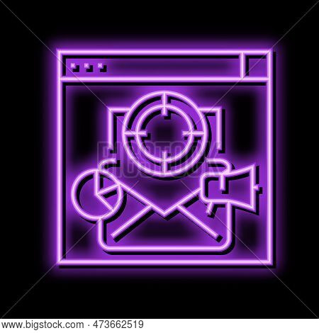 Email Marketing Neon Light Sign Vector. Email Marketing Illustration
