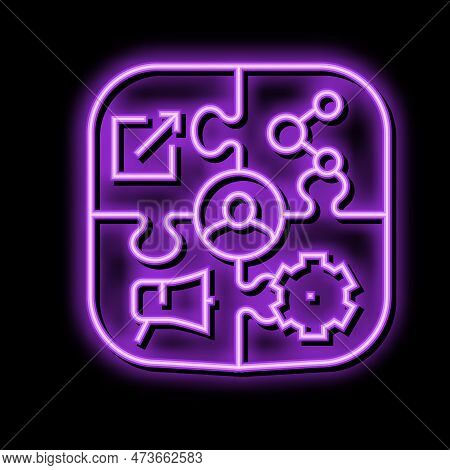 Budget Authority Needs Timeline Neon Light Sign Vector. Budget Authority Needs Timeline Illustration