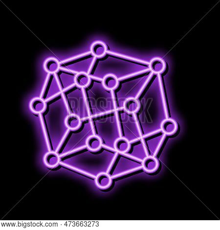 Model Molecular Structure Neon Light Sign Vector. Model Molecular Structure Illustration