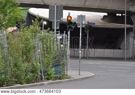 Traffic Light At An Intersection In Bochum, Germany
