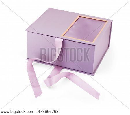 Art Gold Gift Box With Red Bow Gold Gift Box With Red Bow Isolated On White