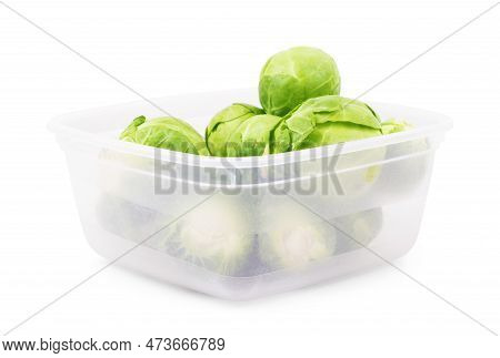 Miniature Cabbages Of Brussels Sprout Isolated On White Background.