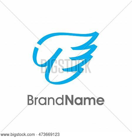 Modern And Abstract Illustration Logo Design Initial Y Ribbon Wing. The Logo Can Use For Your Any Co