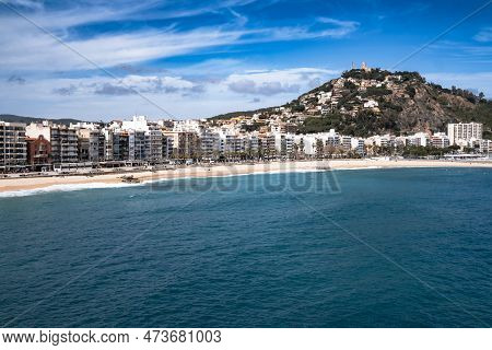 Blanes Town, Popular Holiday Destination On Costa Brava In Catalonia, Spain. Buildings And Hotels By