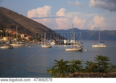Agia Efimia, Kefalonia Island - August 12, 2022: Picturesque View Of Agia Efimia Marina, Kefalonia, 