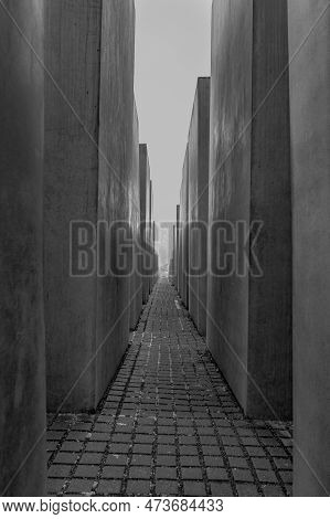 Berlin, Germany - March 25, 2019: Holocaust Memorial In Berlin Mitte In Germany.