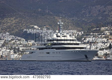 Bodrum, Turkey, 10 March 2023: The Giant Superyacht Eclipse, Owned By Russian Businessman Roman Abra