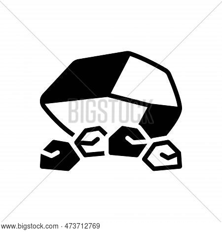 Black Solid Icon For Rocks Cliff Reef Cob Scaur Shale Gravel Boulders