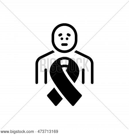 Black Solid Icon For Rarely Seldom Scarcely Infrequently Aids Disease Awareness Ribbon Syndrome Soli