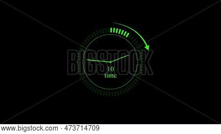 A Circular Loading Bar With Time Elapsed Digital Technology Led Display Illustration Background.