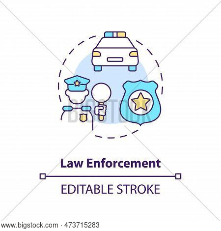 Law Enforcement Concept Icon. Public Safety. Police Service. Justice System Abstract Idea Thin Line 