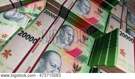 Indonesian Rupiah 20000 Idr Banknote Money 3D Illustration