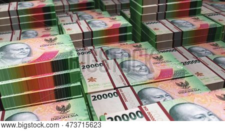 Indonesian Rupiah 20000 Idr Banknote Money 3D Illustration