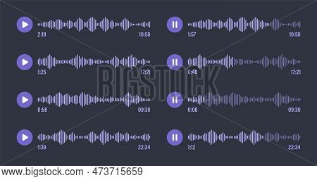 Voice Message, Social Media Chat Conversation. Messaging App, Music Player, Audio Or Video Editor In