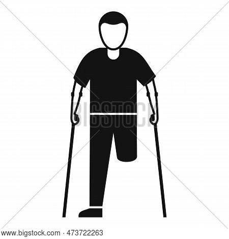 Amputee Icon. Simple Illustration Of Amputee Icon For Web Design Isolated On White Background