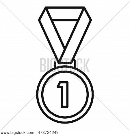 Hurling Gold Medal Icon. Outline Hurling Gold Medal Icon For Web Design Isolated On White Background