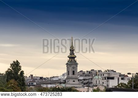 Picture Of The Belgrade Cathedral, Also Known As Saborna Crkva, Seen From A Nearby Street Of The Sta