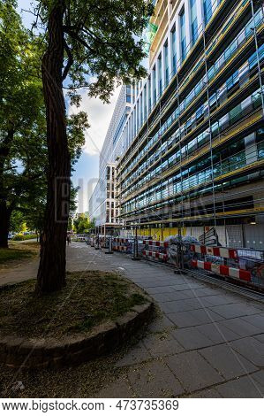 Wroclaw, Poland - June 2022: Facades Of A New High-rise Office Buildings In The 