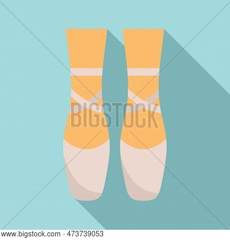 Ballerina Feets Icon Flat . Dance Girl Foot. Classic Ballerina Feets