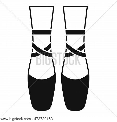 Ballerina Feets Icon Simple . Dance Girl Foot. Classic Ballerina Feets