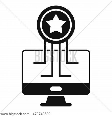 Computer Token Icon Simple . Pc Crypto Circle. Creative Technology