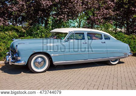 1951 Hudson Commodore 6 Classic Car On The Parking Lot. Rosmalen, The Netherlands - May 8, 2016