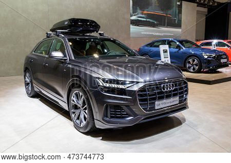 Audi Q8 Tfsi E-quattro Electric Suv Car Showcased At The Brussels Autosalon European Motor Show. Bru