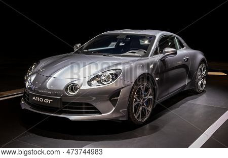Alpine A110 Gt Grand Touring Coupe Sports Car Showcased At The Brussels Autosalon European Motor Sho