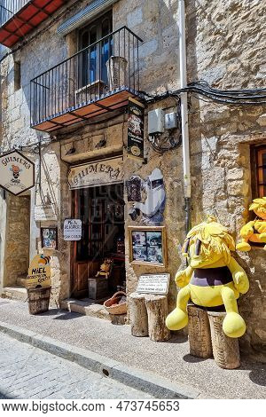 Morella, Spain - August 09, 2022 : This Shop In Morella, Spain Sells A Variety Of Typical Products, 