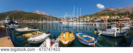 Agia Efimia, Kefalonia Island - August 13, 2022: Panoramic View Of Agia Efimia Marina, Kefalonia, Io