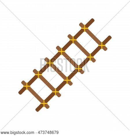 Handmade Ladder Icon. Flat Illustration Of Handmade Ladder Icon Isolated On White Background