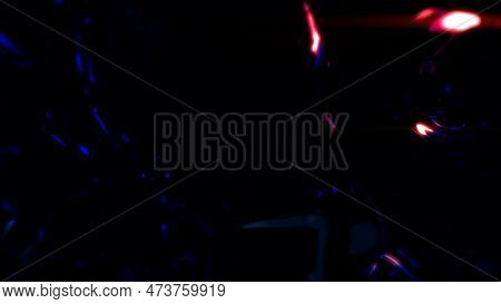 Red Lighting Translucent Film Meta Spheres On Black Bg - Abstract 3d Illustration