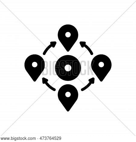 Black Solid Icon For Nearby Closely Near Nigh Adjoining Adjacent Location Amenities Link Gps Navigat
