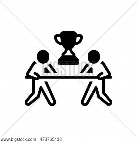 Black Solid Icon For Competition Rivalry Competitiveness Vying Feuding Championship Game Trophy Cont