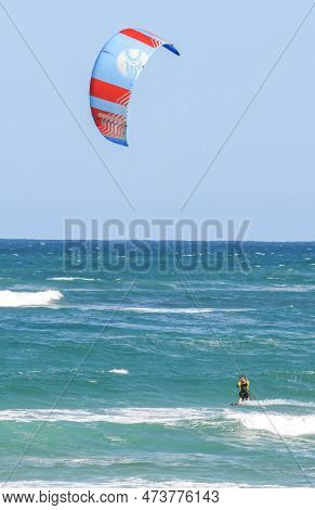 People Practicing Kitesurf At Buffalo Bay On South Africa