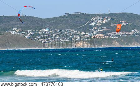 People Practicing Kitesurf At Buffalo Bay On South Africa