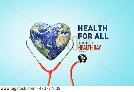 Health For All. World Health day 2023 concept background. World health day 3D concept text design wi