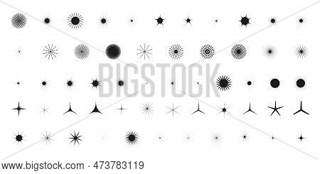 Simple Minimalistic Black Elements, Abstract Brutalist Geometric Shapes. Basic Form Y2k Figure Star,