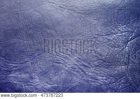 Beautiful Blue Background With Leather Texture With Blue Veins Of Blue Leather As Sample Of Blue Bac