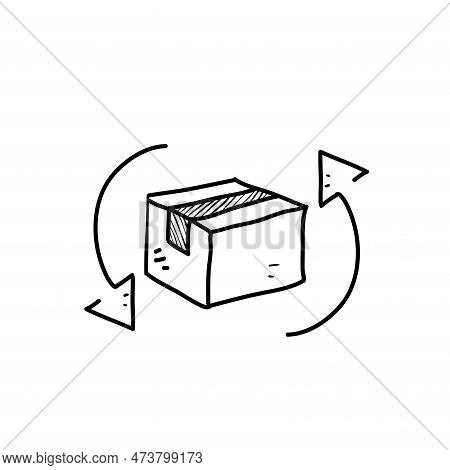 Hand Drawn Doodle Return Package Or Order Illustration Vector