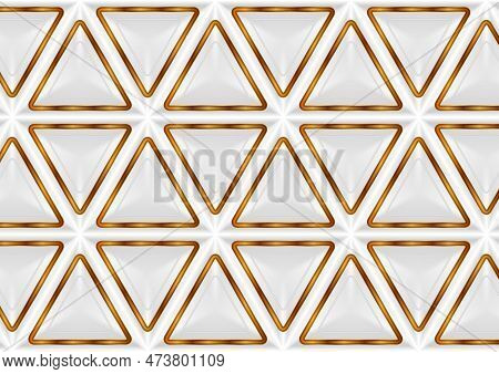 Abstract Tech Geometric Background With Grey Bronze Triangles