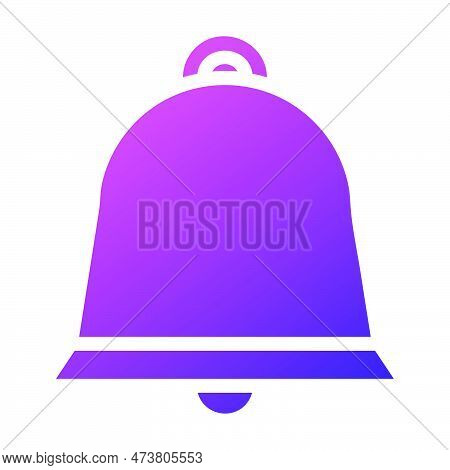 Bell Icon Solid Gradient Purple Pink Colour Easter Symbol Illustration.