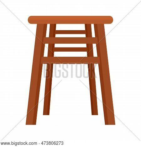 Backless Chair Icon. Flat Illustration Of Backless Chair Icon Isolated On White Background