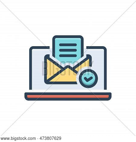 Color Illustration Icon For Approve Message Authorization Approbate Accept Agree-to Consent-to Acqui