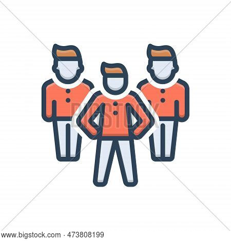 Color Illustration Icon For Leading Main Chief Major Prime Principal Head Best Top Popular