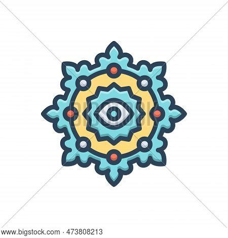 Color Illustration Icon For Divine Providence Holy Solemn Supernal Angelic Ambrosia Floral Design