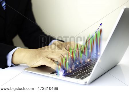 Business Success Concept . Concept Wealth Stock Investment..business Growth In The Digital Age.digit