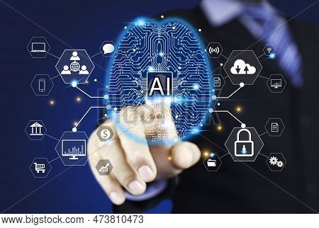 Ai (artificial Intelligence) Technology Networks Connecting Wireless Devices. Ai Technology Is Essen