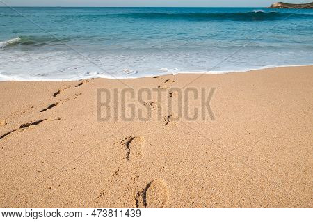 Walk Along The Atlantic Ocean On The Beach Called Praia Da Ilha Do Pessegueiro Near Porto Covo, West